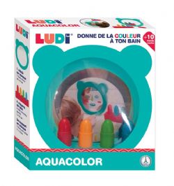 LUDI - AQUACOLOR CRAYONS ET MIROIR DE BAIN